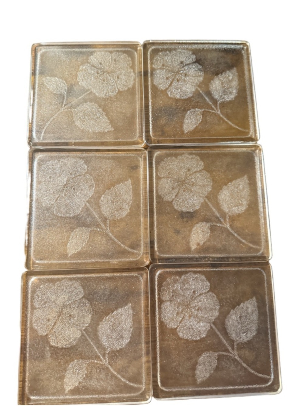 Vintage McKee Glasbake clear glass trivets 6 pc. - Picture 2 of 5